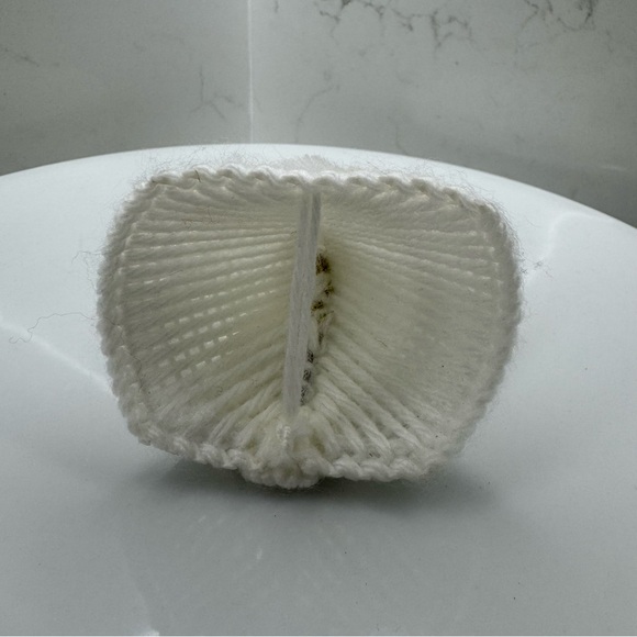 VTG Kitschy Christmas Plastic Canvas Angel Mini Tree Topper Ornament 4" High - Picture 6 of 8